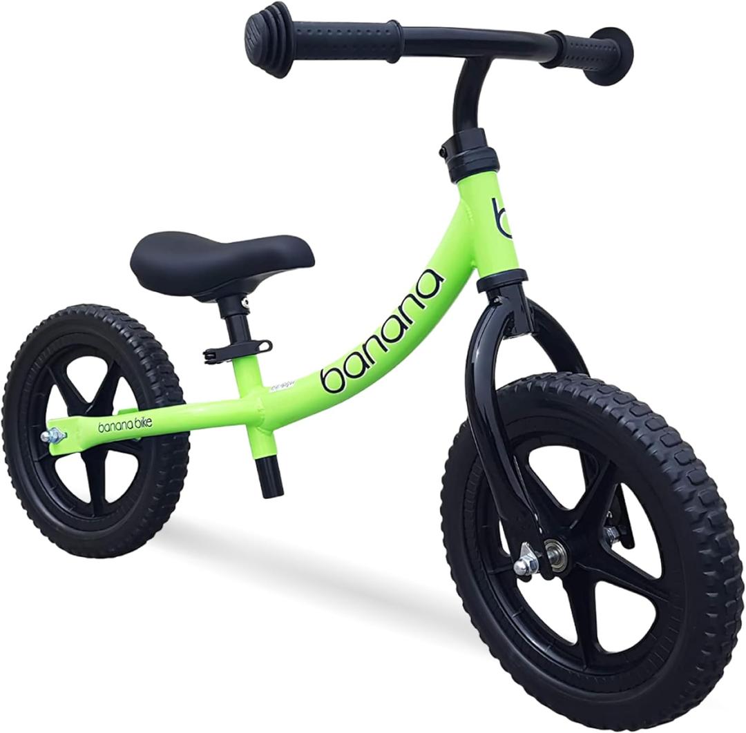 banana bike Balance Bike - Lightweight Toddler Bike - No Pedal with Adjustable Handlebar and Seat - Durable Aluminum -Equipped with EVA Tires for Smooth Rides (Green)