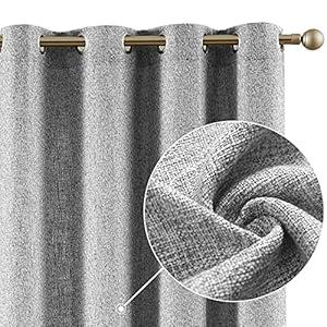 jinchan Faux Linen Curtains Thick Burlap Grey 84 Inches Long Farmhouse Living Room Drapes Grommets Top Light Filtering Privacy Window Treatment Set 2 Panels Heathered Gray jinchan Faux Linen Curtains Thick Burlap Grey 84 Inches Long Farmhouse Living Room Drapes Grommets Top Light Filtering Privacy Window Treatment Set 2 Panels Heathered Gray