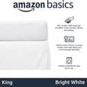 Amazon Basics Lightweight Pleated Bed Skirt, Machine Washable, Wrinkle and Fade Resistant, King, Bright White, 16-Inch Drop