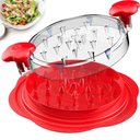 Chicken Shredder Large Chicken Breast Shredder Tool Twist with Brush&Fork, Visible Meat Shredder Machine, Anti-Slip Strip, Ergonomic Handle, BPA Free, Suitable for Pork Beef Chicken (Red)