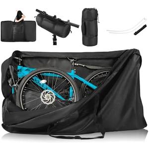 SRIMMIT Bike Travel Bag,Heavy Duty 840D Transport Bicycle Storage Carry Bag with Strong Webbing,Portable Folding Cycling and Bicycle Bags Bike Suitcase Waterproof for Airplane Shipping