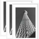 Abtgt 24x36 Poster Frame Set of 3, Display Pictures 20 x 30 with Mat or 24 x 36 without Mat, Picture Frame for Wall Mounting Display, White