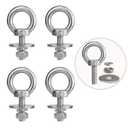 M8 Stainless Steel Eye Bolts with Nuts 4 Pack, 5/16" x 1" Lifting Ring Eye Bolt for Tire Swing Boat (Metric M6 M14 x 1 2 4 6 inch, Threaded Shoulder Eyebolts Hang Tie Down Outdoor,  M8x25mm (5/16"x1")