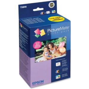 EPSON T584 Standard Capacity Ink & Paper Combo Pack - Glossy (T5846) for select PictureMate Printers Black; Cyan; Yellow; Magenta