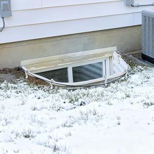 Vercraft 2 Pcs 39"L x 18"W Basement Window Well Covers for Snow and Rain Clear Heavy Duty Polycarbonate Egress Window Cover Outside UV Resistant Against Debris Protects for Garden Yard