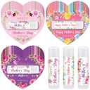 Leelosp 36 Pcs Happy Mothers Day Gifts Lip Balm Bulk Church Party Favors Lipstick Flower Christian Thank You Appreciation Lip Balms Gifts for Mom Grandmother Birthday Church Party Supplies