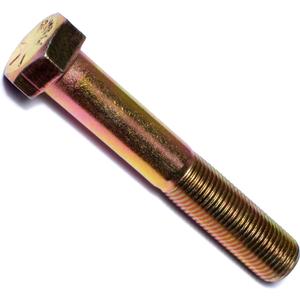 Hard-to-Find Fastener 014973253875 Grade 8 Fine Hex Cap Screws, 1/2-20 x 3, Piece-4, Yellow