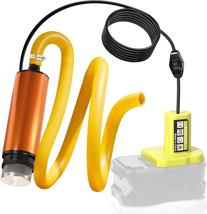 Transfer Pump Compatible with RYOBI ONE+ 18V Battery, 635GPH Portable Utility Pump with 50-inch Hose & Retainer, Mini Sump Pump Stick for Water, Oil Bilge,Pool Garden Pond Draining (Tool Only)