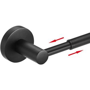 BESy Adjustable 15 to 26 Inch Single Bath Towel Bar Rack for Bathroom Accessories SUS304 Stainless Steel Towel Holder, Wall Mount with Screws Hand Towel Bar Rod Hotel Style, Matte Black