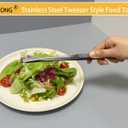 JETKONG 3 Pcs 14-Inch Long Stainless Steel Thin Tongs Heavy Duty Kitchen Cooking Tweezers Tongs (14 14 14 Inch, Black)