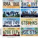 GLOBLELAND 8 Pcs Vintage License Plate Sign Sets 11.8×5.9 inch Iconic Plaque Poster Retro Metal Wall Decorative Tin Signs for Man Cave Home Bar Coffee Shop Club Bohemian Room Decoration