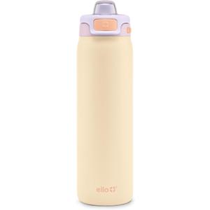 Ello Pop & Fill 22oz Stainless Steel Water Bottle with Quick Fill Technology, Double Walled and Vacuum Insulated Metal, Leak Proof Locking Lid, Sip and Chug, Reusable, BPA Free, Pastel Paradise
