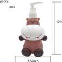 2 x Cute Cartoon Animal Hand Soap Pump Lotion, Hand Soap, Shampoo, Shower Gel Dispenser Bear, Soap Dispenser Dinosaur Shaped Liquid Bottles Kids Empty Press Type Shampoo Bottles (Brown Bear)