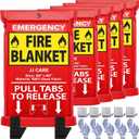 JJ CARE Fire Blanket – 5 Packs with Hooks and Gloves – 40" x 40" Emergency Fire Blanket for Home & Kitchen, High Heat Resistant Fire Suppression Blankets for Home Safety, Kitchen, and Camping