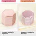 4 x WantGor Velvet Jewelry Ring Box, 3 Slots Hexagon Ring Gift Box Vintage Ring Display Holder Case for Wedding Ceremony Proposal Engagement (Purple, 3 Slots)