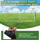 Aluminum Horizontal Banner Stand, 3 x 7ft A-frame Outdoor Banner Holder, Aluminum Banner Frame, Lightweight and Portable, Easy Tool-Free Setup