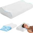 Neck Cervical Pillows - Upgrade Memory Foam Pillow for Neck Pain Relief, Ergonomic Neck Support Pillow, Contour Pillow for Side, Back Stomach Sleepers, Anti Snoring Pillow, White