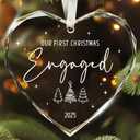 Engagement Gifts for Couples - Engagement Gift for Women, Her, Bride to Be - Newly Engaged Gifts for Her - Just Engaged Gift for Her, Friends - Glass Our First Christmas Ornament 2025