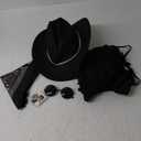 FunMular Western Outfit for Women Cowgirl Outfit Costume Accessories Cowboy Hat Fringe Vest Earring Bandana for Halloween (Large, Black)