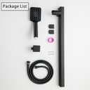 Matte Black Hand Shower with Slide Bar, 3-Function High Pressure Handheld Shower Head with Slide Bar, Stainless Steel Adjustable Height 25" Long Slide Bar Combo Shower Faucet, Wall Mount