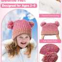 Geyoga 3 Pcs Kids Winter Hat Gloves Scarf Set for Age 2-8 Yrs Boys Girls Winter Toddler Warm Fleece Lined Hat Scarf Gloves (Rainbow Mix)