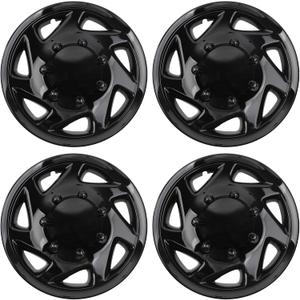 Dasbecan Hubcaps Compatible with 1998-2023 Ford E150 E250 E350 Econoline Van 16 inch Wheel Cover Hub Caps Replaces# F8UZ-1130-AA F7UZ-1130-AA F8UA-1130-AA F7UA-1130-AA Black