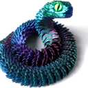 jinccai 3D Printed Snake Viper Articulated Toy,Animals,12 in,Surprise Collectible for Home/Office Desktop Decor Gift for Birthday, Lunar New Year,Chinese New Year (Green)