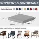 Goodgoods 18.5 x 18.5 Outdoor Chair Cushions Set of 4, Fade-Resistant & Water-Resistant Patio Seat Cushion Pads with Ties, 30D High-Resilience Foam for Dining Room Kitchen Chairs, Stone Gray