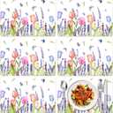 Spring Tulip Placemats Set of 6 Summer Floral Butterfly Plastic Table Mats Lavender Place Mats Washable Vinyl Rustic Holiday Table Decoration for Indoor Outdoor Party Kitchen Dining Table, 16 x 11 inches