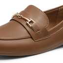 DREAM PAIRS Women's Loafers Penny Loafers Fashion Comfortable Flats Dressy Shoes, Size 8, Brown-Pu, SDLS2312W