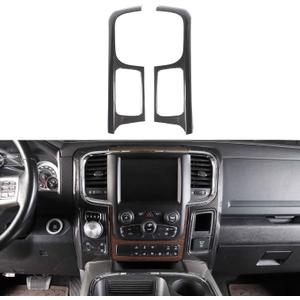 Carbon Fiber Center Control Dashboard Navigation Sides Panels Cover Central Control Navigation Screen Trims Compatible with Dodge RAM 1500 2500 3500 2010-2017 ABS