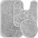 Garland Rug Finest Luxury Bath Rug Set, 3-Piece Set, Platinum Gray