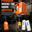 Electric Hoist Winch 3-in-1, 1540 lb, 25 ft Lift for Garage