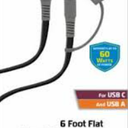 ZGear 6 Foot Flat Sync & Charge Cable For USB C To USB A