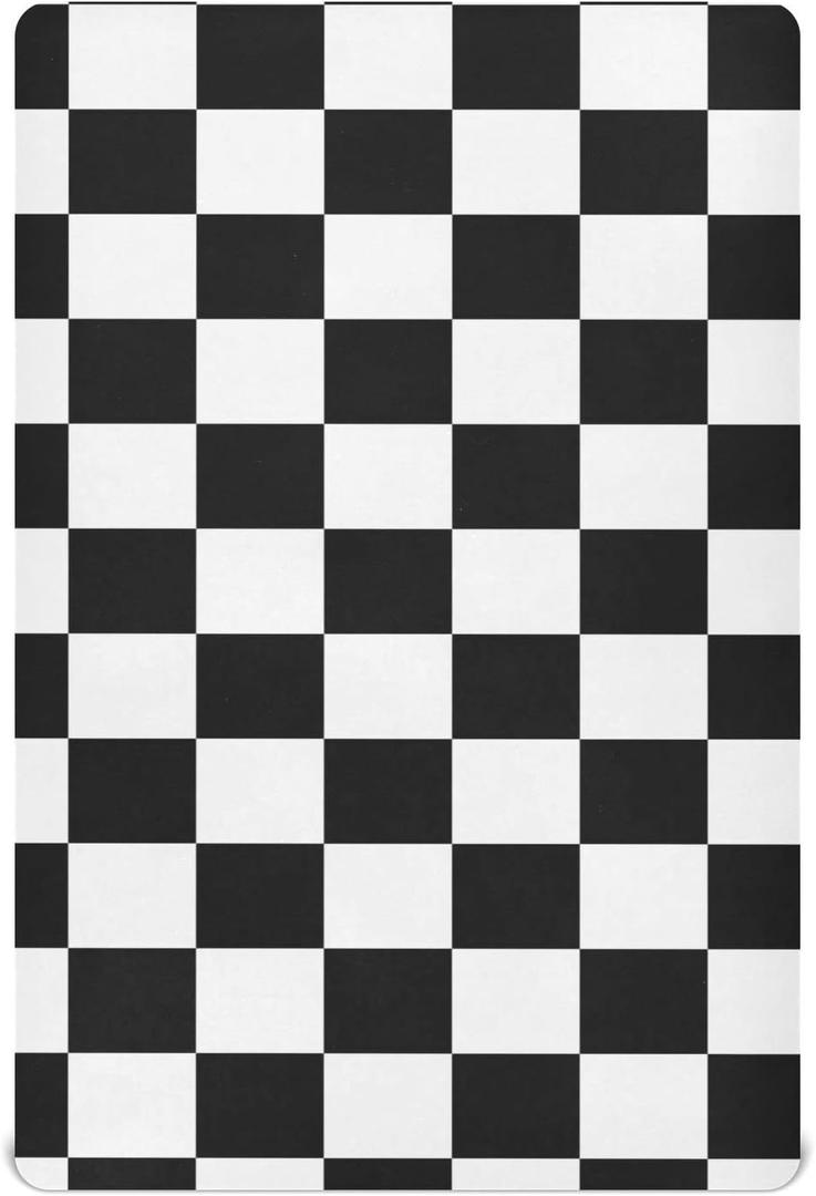 Checkerboard Plaid Crib Sheets for Boys Girls Pack and Play Sheets Breathable Mini Crib Sheets Fitted Crib Sheet for Standard Crib and Toddler Mattresses Baby Crib Sheets for Girls Boys, 52x28IN (Multi#01)