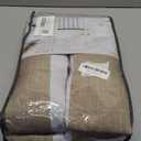 Pinch Pleated Oak Taupe Curtains 90 Inches Long for Patio Sliding Glass Doors 2 Panels Set, Memory Trained Blackout Double Layer Heavy Linen Blend Thermal Noise Cancelling Country Viral Windows Drapes