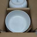 Famiware Dawn Plates and Bowls Sets, 12 Pieces Stoneware Dinnerware Sets, Dishes Set for 4, Microwave and Dishwasher Safe, White