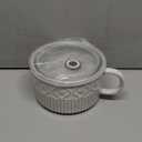 Gomakren Extra Large Soup Bowl with Handle, 39 Ounces Microwave Ramen Bowl, Ceramic Bowl with Lid, 6 Inch Soup Mug Cup for Cereal, Ramen, Instant Noodle, Beige White