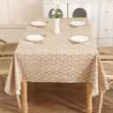 Walrus Heavy Duty Vinyl Tablecloth with Flannel Backing Waterproof Oil-Proof Plastic Table Cloth Stain-Resistant Wipeable Rectangle or Square Table Cover for Indoor and Outdoor (Weave, 54X54 Inch)