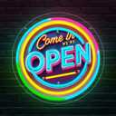 Neon Open Sign for Business, 13 * 13'' Colorful Adjustable Brightness Come in Were Open Sign for Business Walls Window Party Bar Salon Shop Hotel