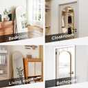 SCWF-GZ 57x20 Door Hanging Full Length Mirror, Floor (Height 5.7ft just Body in1.3ft) or Wall Mounted Metal Frame Arch Dressing Mirrors for Bedroom Bathroom Living Room 57 20 inch Gold  