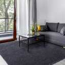 Area Rugs for Bedroom Living Room, 5x7 ft Solid Fluffy Shaggy Carpet, Washable Non-Slip Soft Rug for Kids Nursery and Home Decor, Charcoal Grey (5x7 Feet)