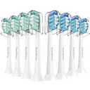 Replacement Toothbrush Heads Compatible with Philips Sonicare and More Click-on Handles 8 Pack White
