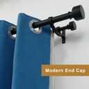 Matte Black Double Curtain Rods 72-144 Inches, Adjustable Double Window Rod with Modern End Cap, Heavy Duty 1-Inch Front and 5/8 Inch Back Telescoping Double Drapery Rod