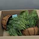2 Set Fake Ferns with Hanging Baskets, UV Resistant Fake Hanging Ferns Plants, Outdoor Artificial Hanging Plants for Front Porch Garden Balcony Patio Home Decor, No Assembly
