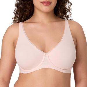 Bali Women's Underwire Bra, Cotton Collection 2-ply Underwire Bra, Moisture-Wicking, Full Coverage, Convertible Straps (34C, Light Buff)