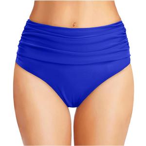 Tempt Me Women's High Waisted Bikini Bottom Tummy Control Ruched Bathing Suit Swim Bottom (Royal Blue)