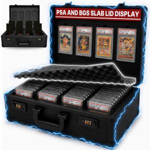 Graded Card Case - Durable PSA Slab Case with Combination Lock - 4 Row Graded Card Storage Box with 8 Foam Inserts - Also Compatible with PSA, GMA, HGA, NGS, SGC, CSG - Holds up to 640 Top Loaders