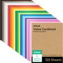 Cricut Value Cardstock Paper, Rainbow Sampler - 125 sheets (8.5" x 11") - Compatible with Joy Xtra, Explore, & Maker Machines - Letter Size
