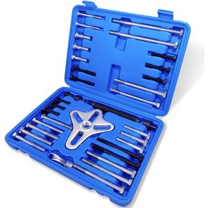 Thorstone 46pcs Harmonic Balancer Puller Set, Steering Wheel Flywheel Crankshaft Pulley Puller,Blue
